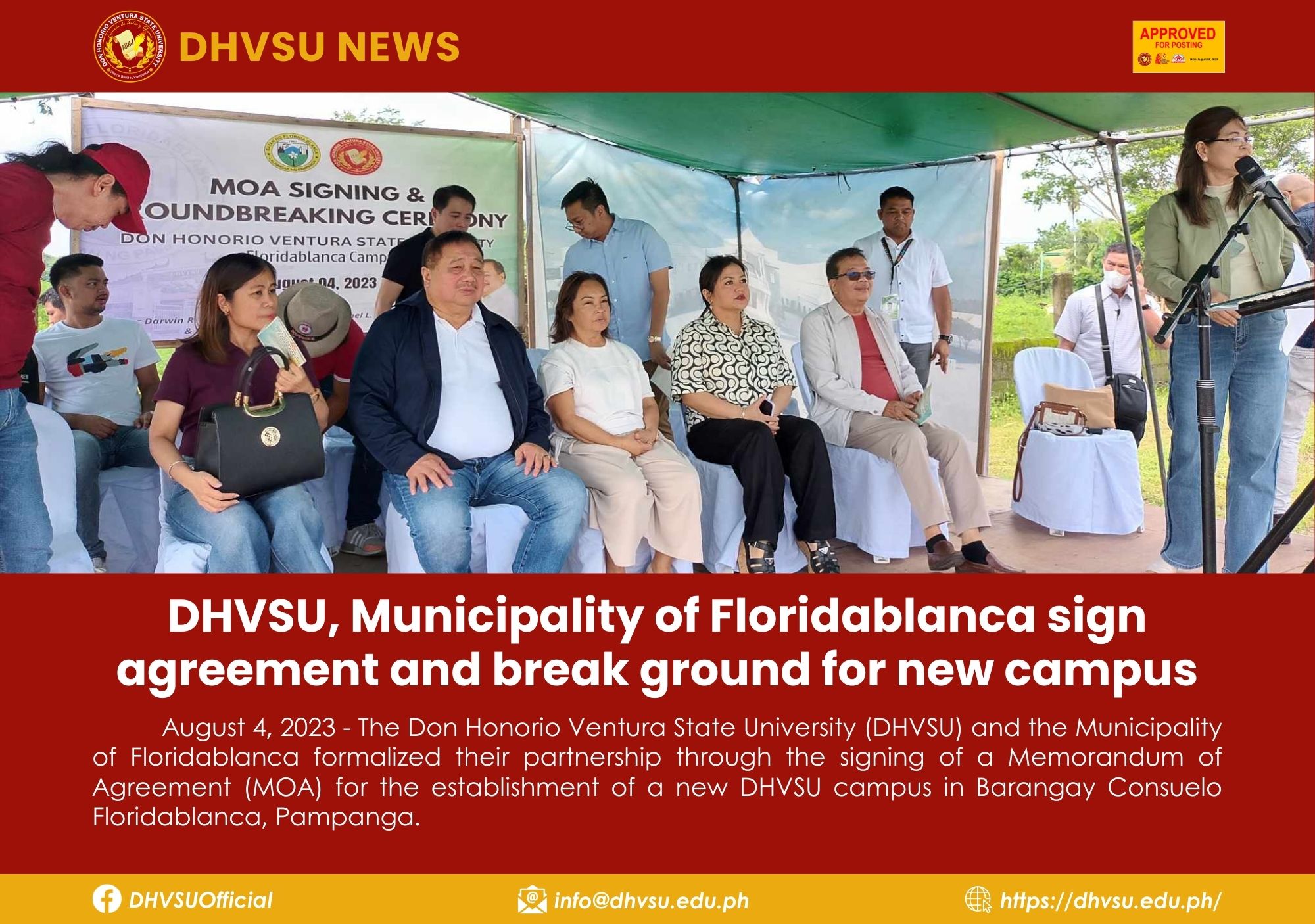 08042023   DHVSU Municipality of Floridablanca sign agreement and break ground for new campus 1   Information DHVSU