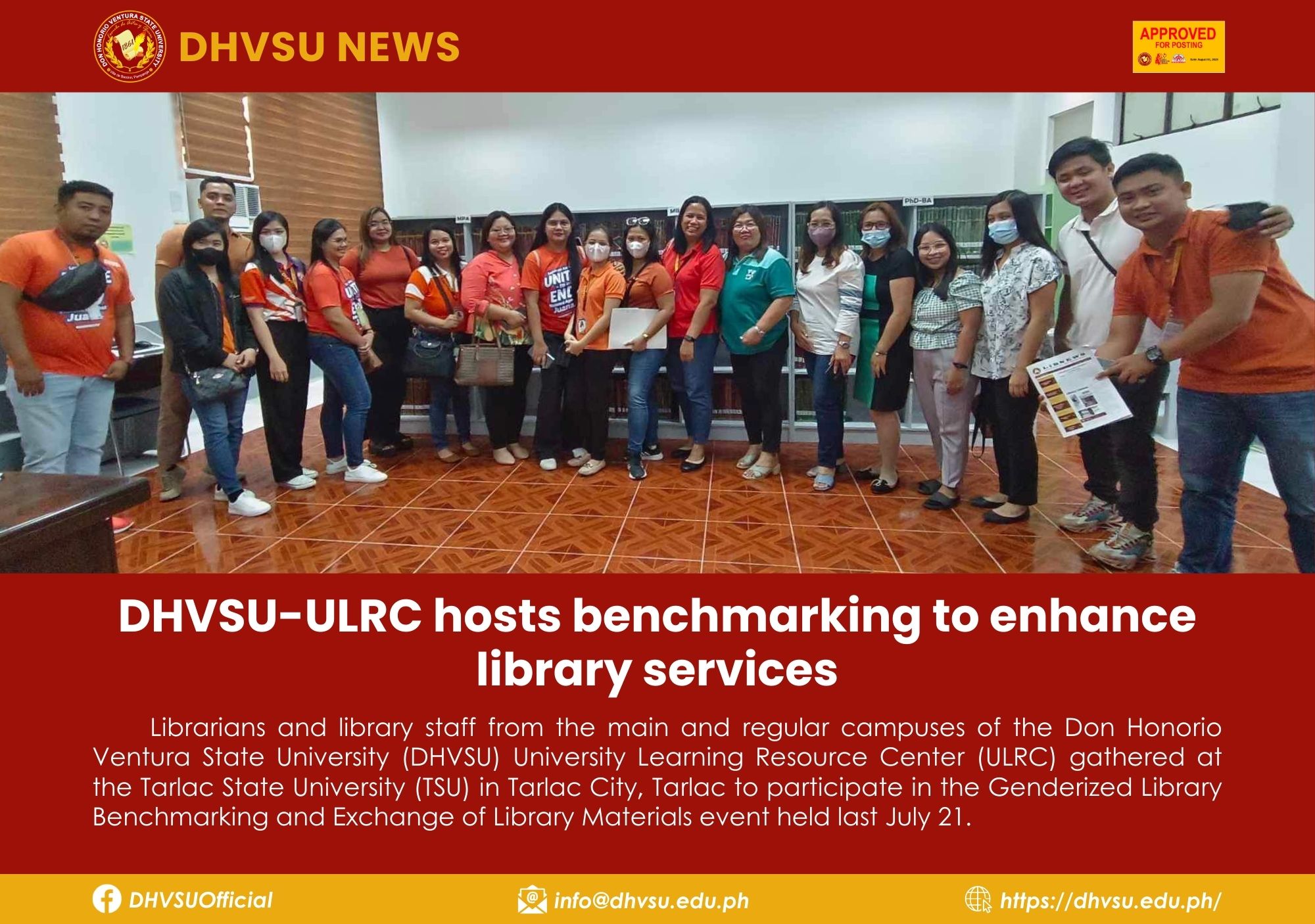 07212023   DHVSU ULRC hosts benchmarking to enhance library services 1   Information DHVSU