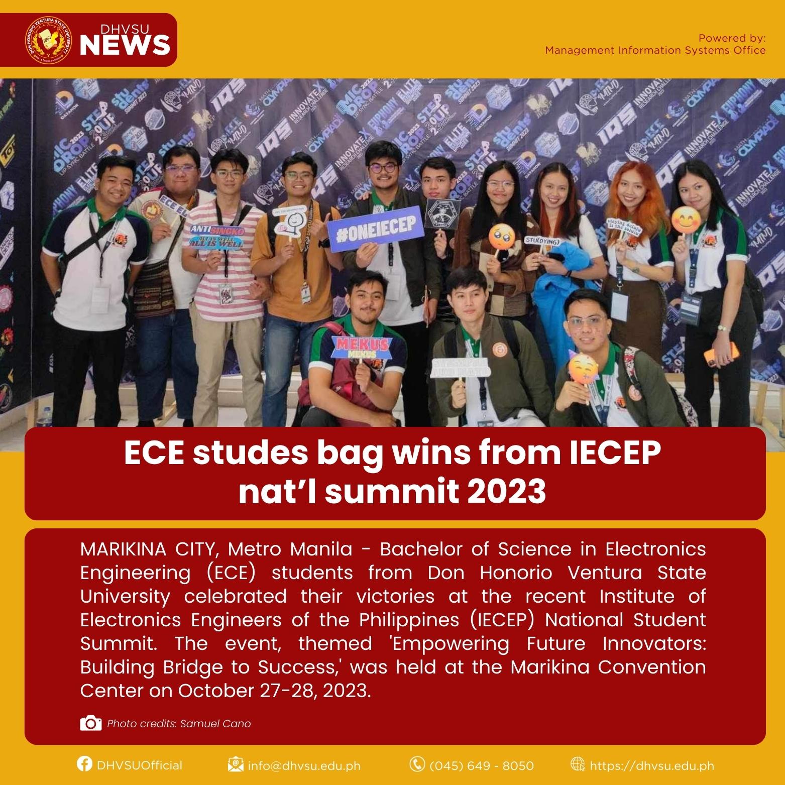 11152023   ECE studes bag wins from IECEP natl summit 2023   Information DHVSU