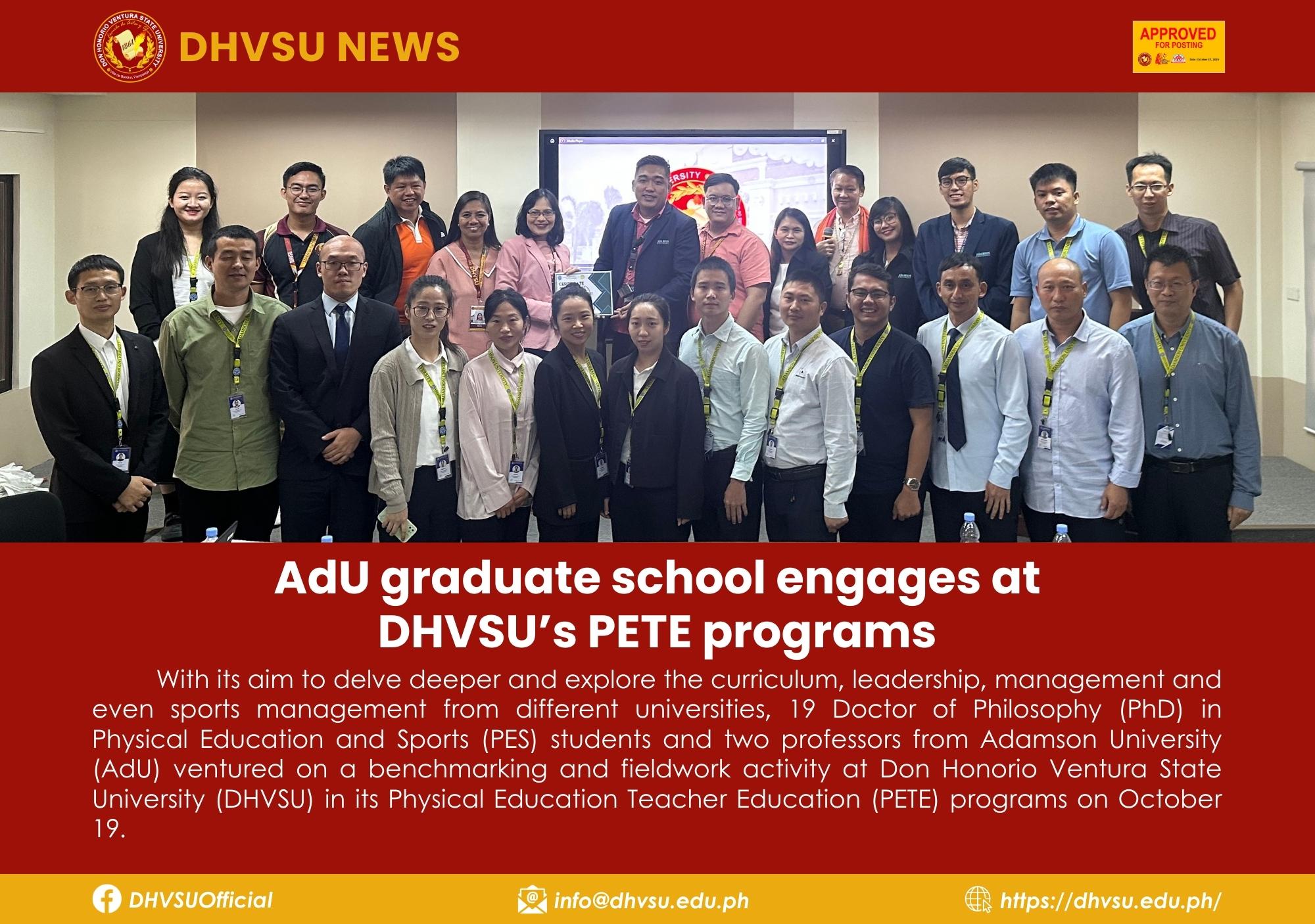 10202023   AdU graduate school engages at DHVSUs PE programs 1   Information DHVSU