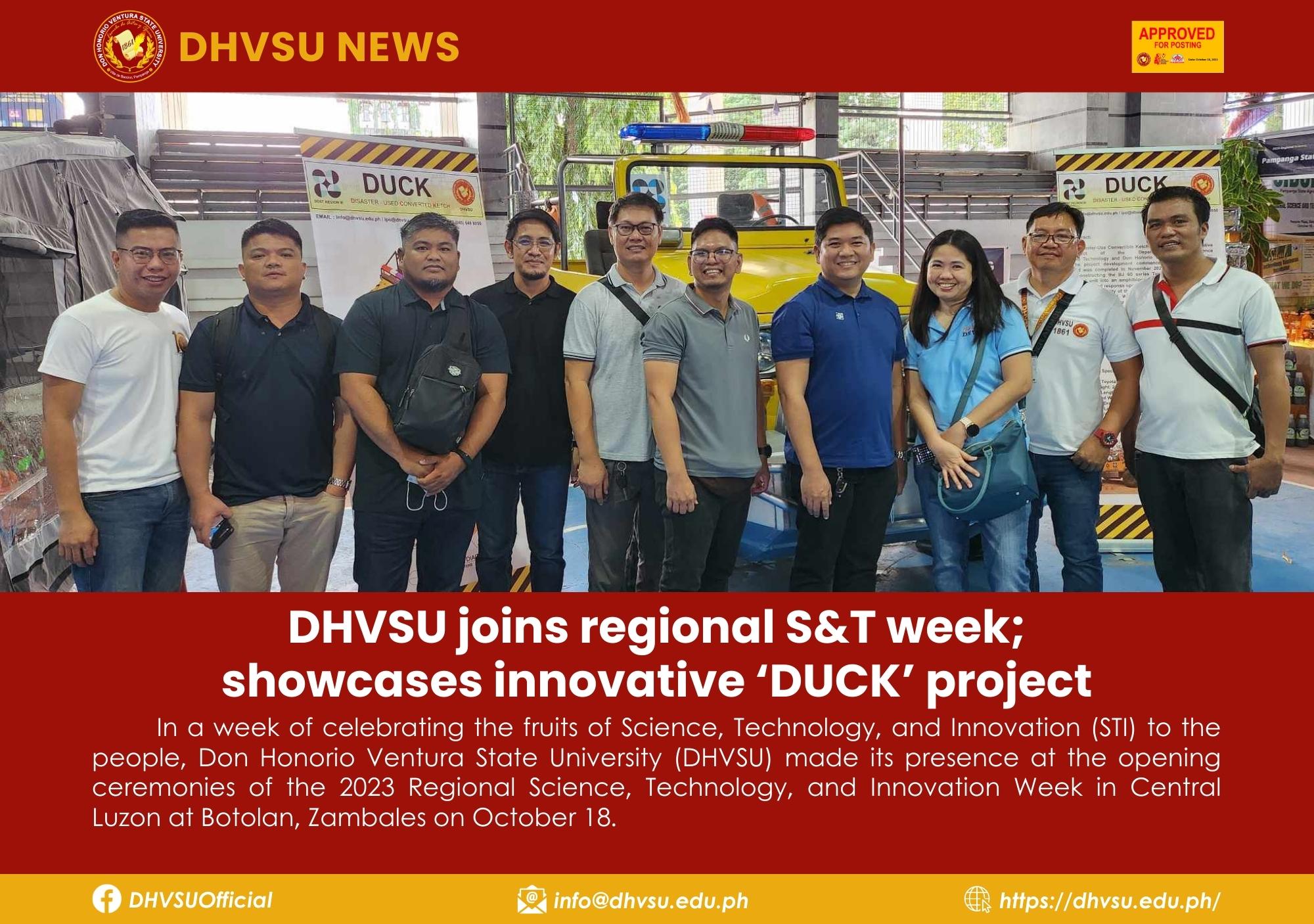 10182023   DHVSU joins regional ST week  showcases innovative DUCK project 1   Information DHVSU