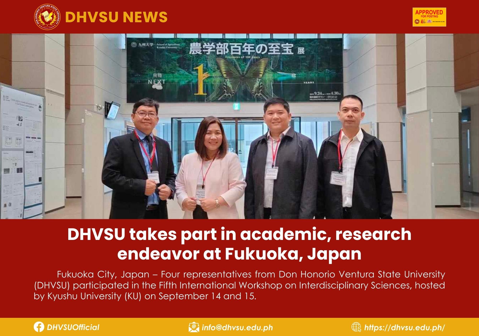 09152023   DHVSU takes part in academic research endeavor at Fukuoka Japan 1   Information DHVSU