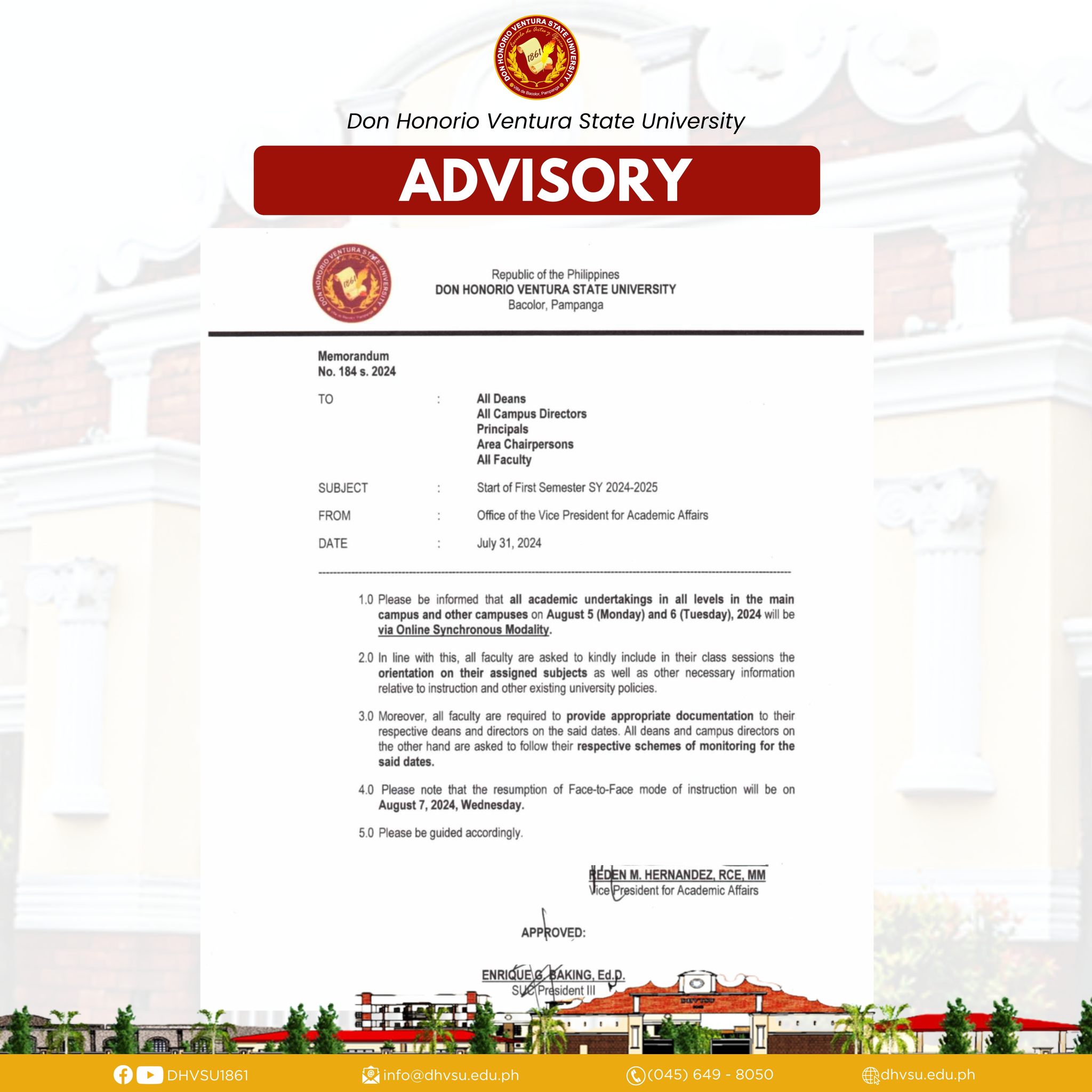 August 1 advisory