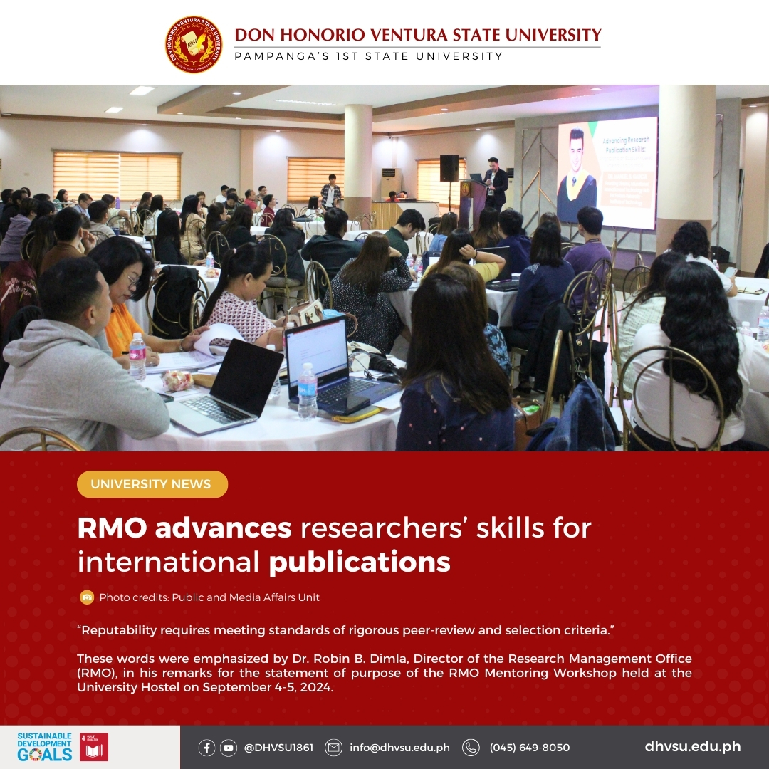 09052024   RMO advances researchers skills for international publications WEBSITE   Information DHVSU