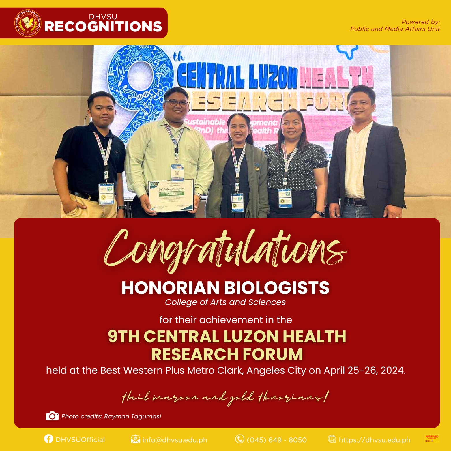 04292024   Honorian Biologists adjudged as finalists in regional research forum   Samantha F. Batalla