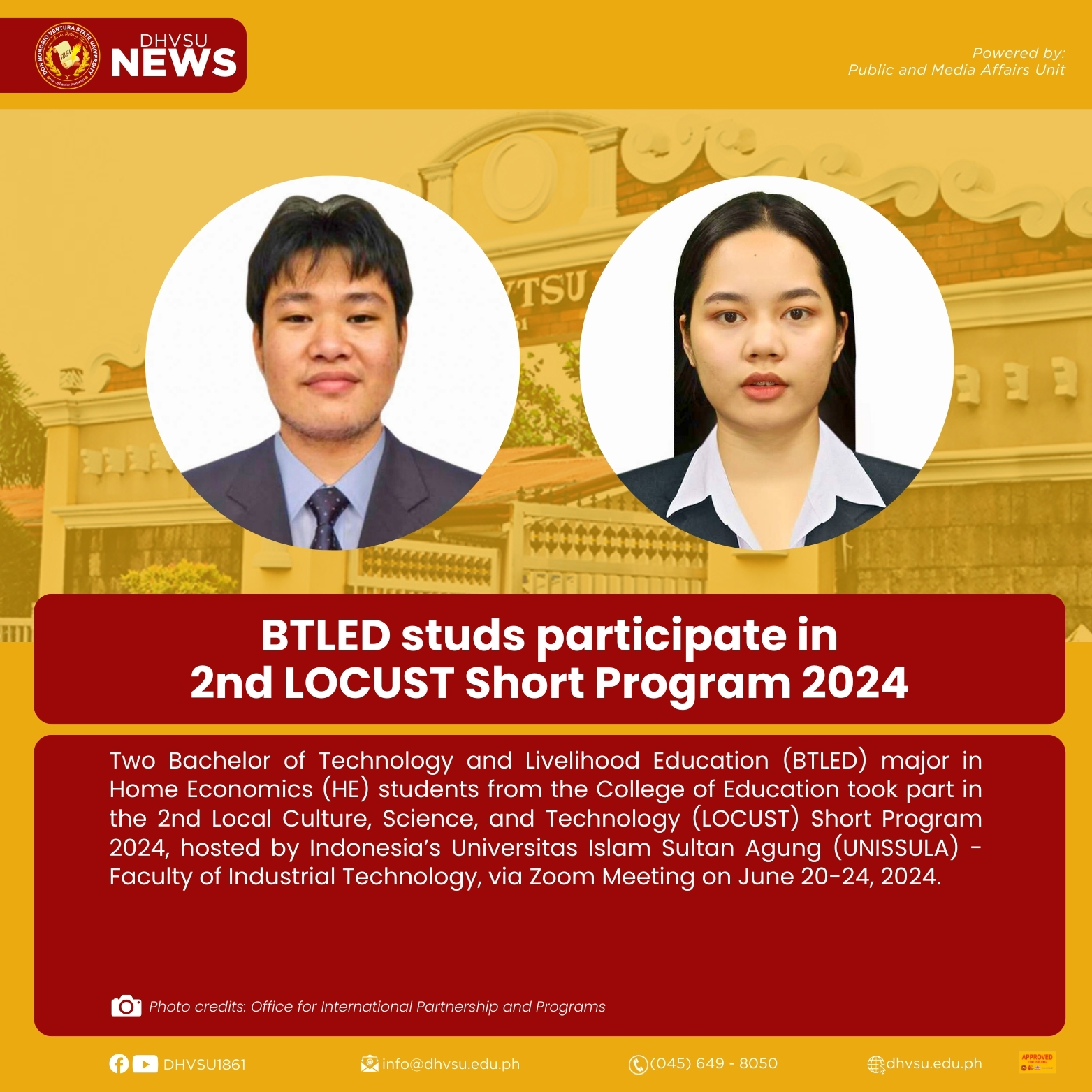 07012024   BTLED studs participate in the 2nd LOCUST Short Program 2024   Information DHVSU