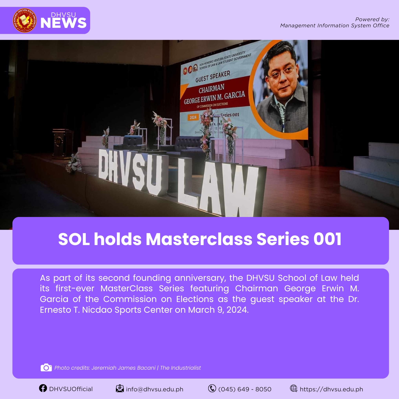 03132024   SOL holds Masterclass Series 001   Information DHVSU