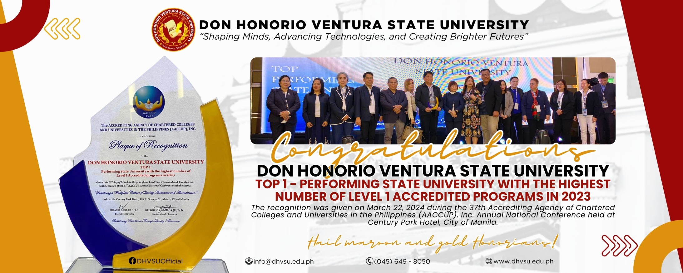 03222024   DHVSU achieves distinction of having the highest number of Level 1 Accredited Programs   Information DHVSU 1