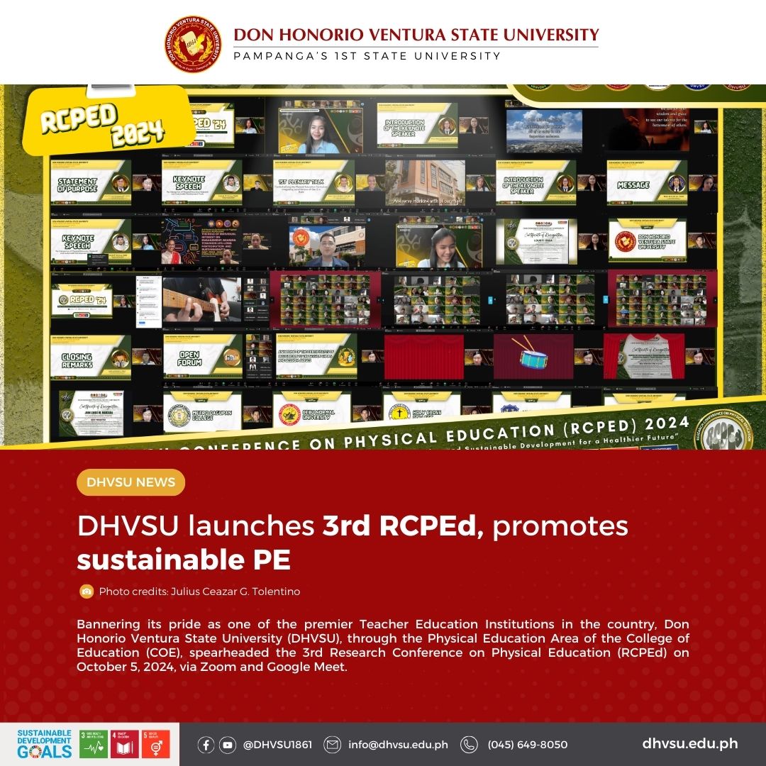 10102024   DHVSU launches 3rd RCPEd promotes sustainable PE   Information DHVSU