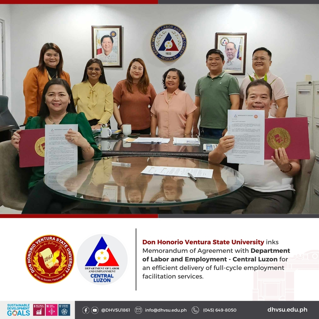 10112024   DHVSU establishes partnership with DOLE Central Luzon for job placement services   Information DHVSU