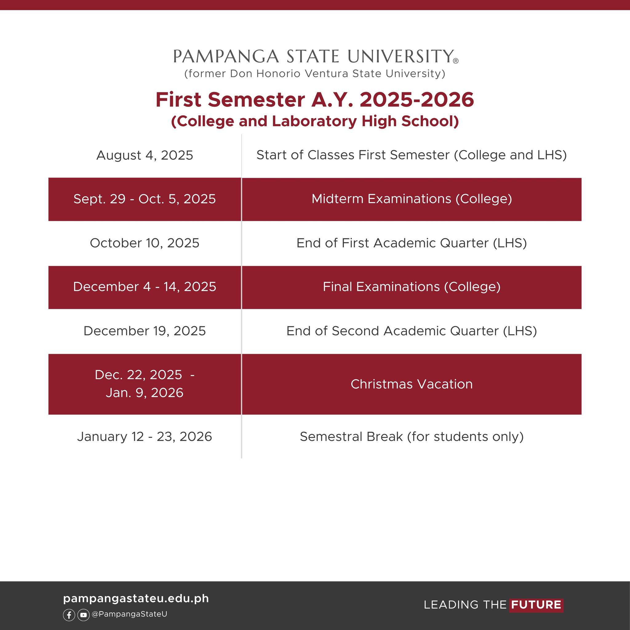 07122024 Academic Calendar 2024 2025 Information DHVSU 1