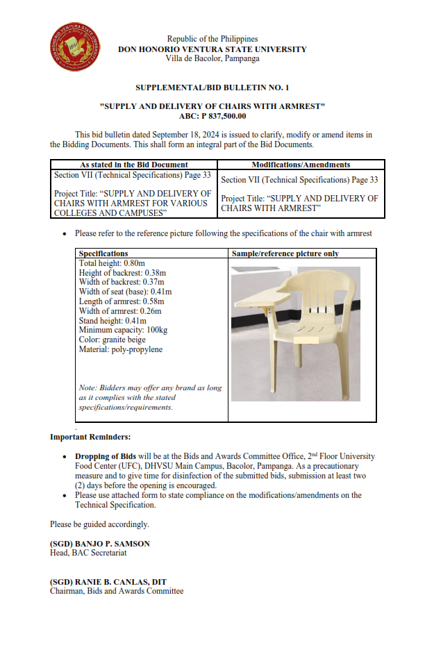 Bid Bulletin   USC Chairs   20240918   thumbnail